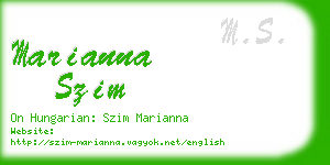 marianna szim business card